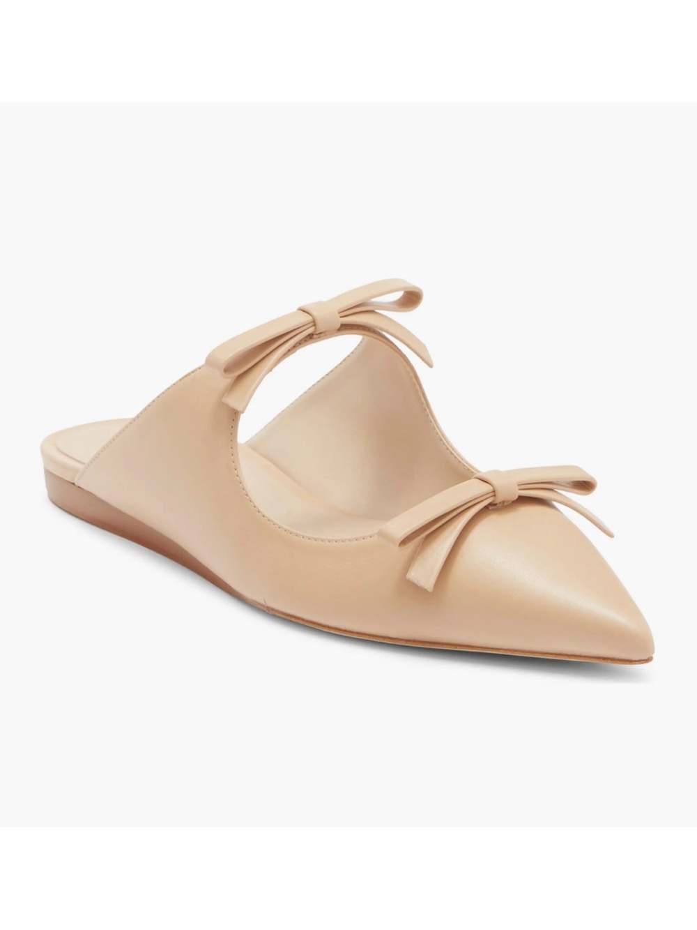 New Stuart Weitzman Reese Flat Slide Golden Beige Sz 9.5